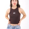 ALO YOGA FİTİLLİ HALTER YAKA CROP KAHVERENK