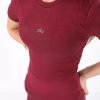 ALO YOGA  YUVARLAK YAKA CROP BORDO