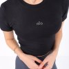ALO YOGA YUVARLAK YAKA CROP SİYAH